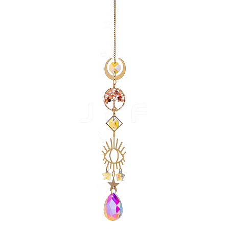 Glass Teardrop Hanging Suncatcher Prism Ornament PW-WG88031-03-1