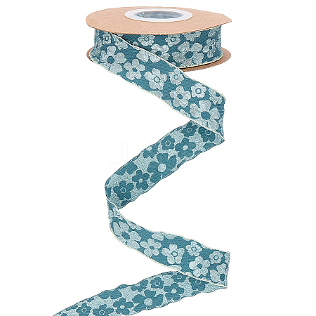 Flower Polyester Ribbons SRIB-WH20020-053A-01-1