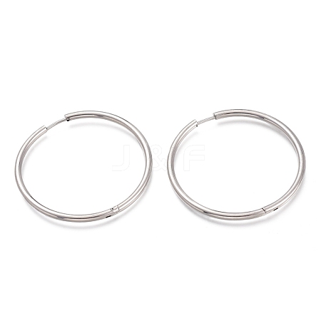 Tarnish Resistant 304 Stainless Steel Needle with 201 Stainless Steel Ring Huggie Hoop Earrings EJEW-L256-02E-P-1