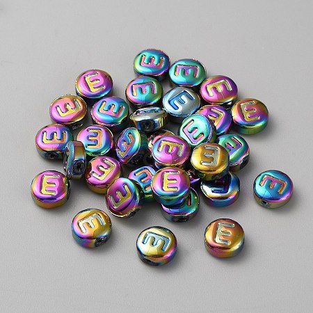 Electroplated Glass Beads GLAA-WH0038-29E-1