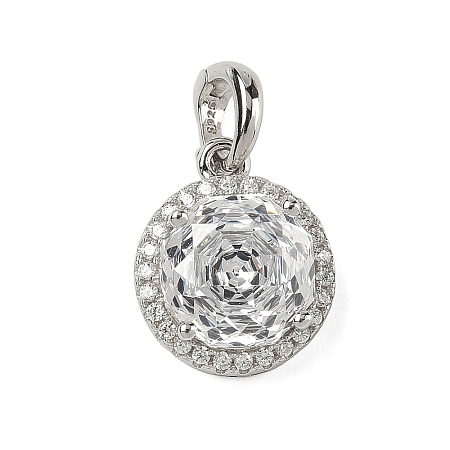 925 Sterling Silver Pave Cubic Zirconia Pendants STER-B009-01A-04-1