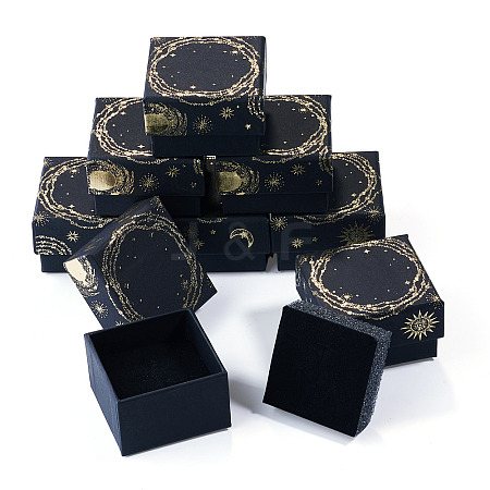 10Pcs Sun Moon Star Printed Cardboard Gift Boxes CBOX-TA0001-21E-1