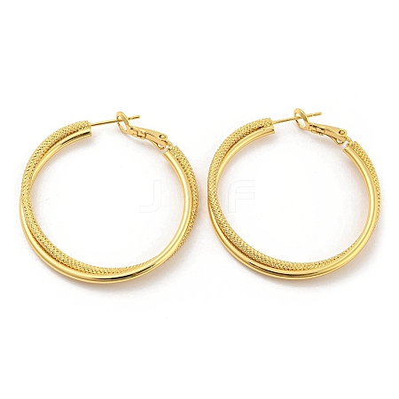 Rack Plating Brass Hoop Earrings EJEW-K263-29G-1