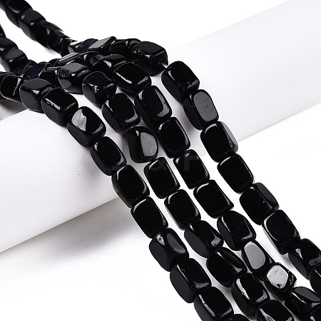 Natural Black Stone Beads Strands G-T138-88-1