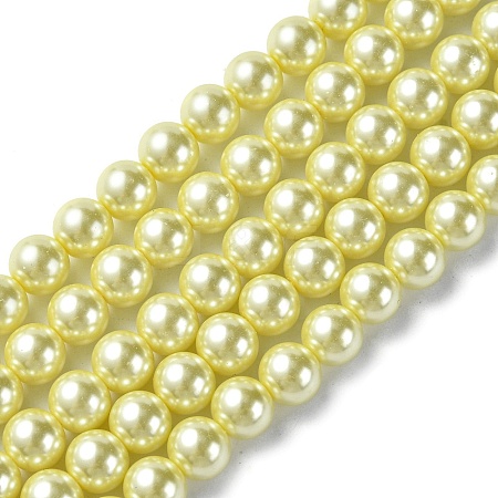 Eco-Friendly  Dyed Glass Pearl Round Beads Strands HY-A002-8mm-RB012-1