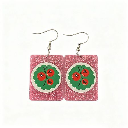 Acrylic Glitter Powder Dangle Earrings for Women WGA022A-04-1