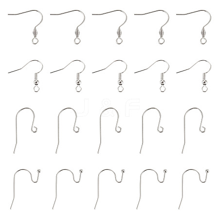 40Pcs 4 Styles 304 Stainless Steel Earring Hooks STAS-TADJ0001-05P-1