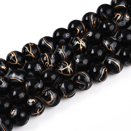 Baking Paint Glass Beads X1-DGLA-N010-10mm-10-1