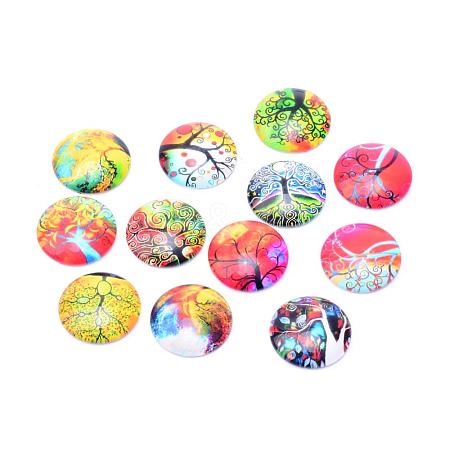 Glass Cabochons GGLA-T001-20mm-147-1