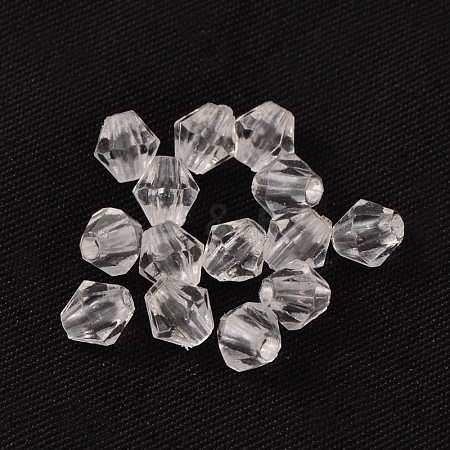 6MM Faceted Bicone Crystal Beads Transparent Clear Acrylic Beads X-DBB6mm01-1