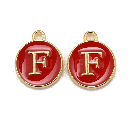Golden Plated Alloy Enamel Charms X-ENAM-S118-03F-1