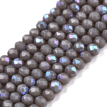 Electroplate Opaque Solid Color Glass Beads Strands EGLA-A044-P2mm-L10-1