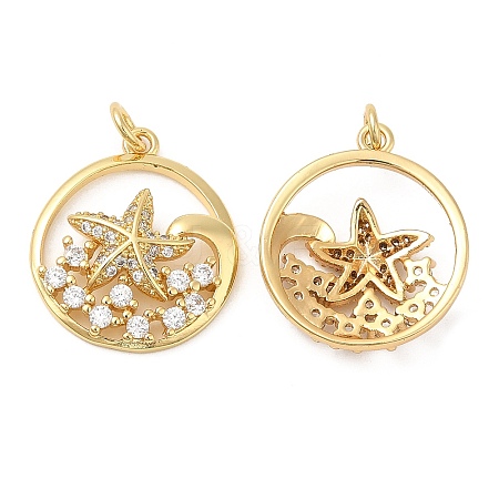 Brass Micro Pave Cubic Zirconia Pendants X-KK-P236-12G-1
