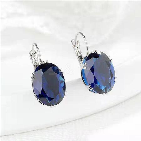 Oval Alloy Rhinestone Leverback Earrings FS-WG5DBAA-01-1