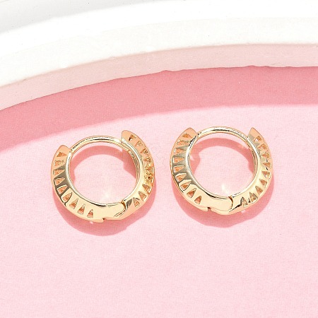 Triangle Brass Hoop Earrings EJEW-Z102-06G-1
