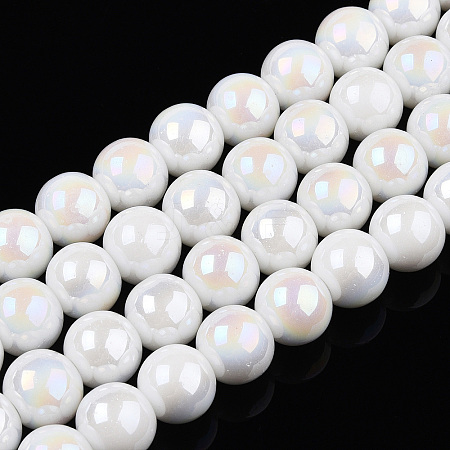 Electroplate Opaque Glass Beads Strands LS-GLAA-T032-P10mm-AB02-1