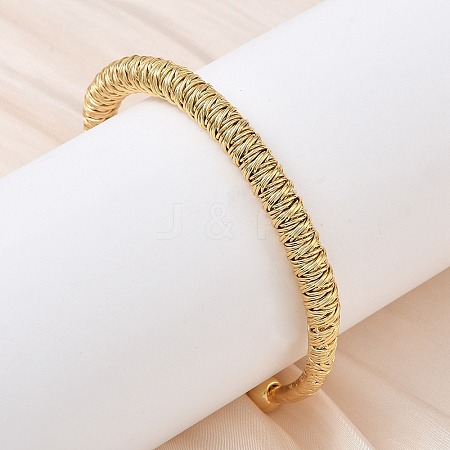 Brass Coiled Wire Cuff Bangles for Women BJEW-C157-02G-1