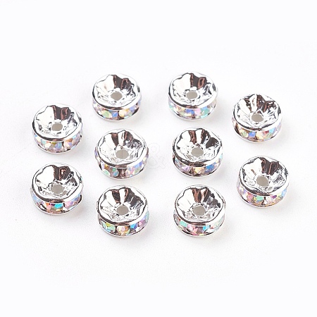 Brass Rhinestone Spacer Beads RB-A014-Z8mm-28S-NF-1
