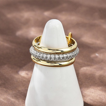 Brass Micro Pave Cubic Zirconia Finger Rings RJEW-D325-01PG-06-1