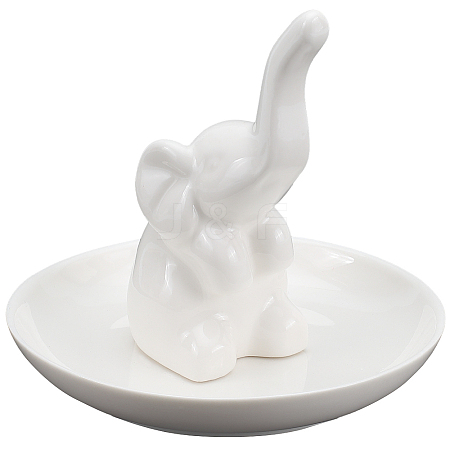 SUNNYCLUE 1Pc Elephant Shape Porcelain Jewelry Plate DJEW-SC0001-09-1