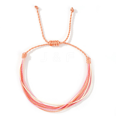 Adjustable Synthetic Fiber & Plush Cord Braided Bracelets AK4281-11-1