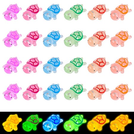 30Piece 6 Styles Transparent Resin Pendant Turtle Luminous Resin Pendant DIY Decorative Accessories JX868A-1