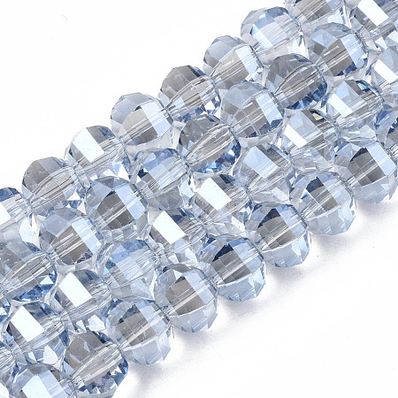 Electroplate Transparent Glass Beads Strands EGLA-N002-30-F01-1