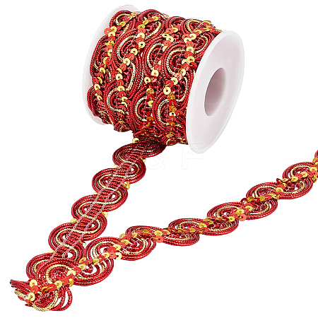 15 Yards Sparkle Polyester Lace Ribbon OCOR-WH0003-033A-1