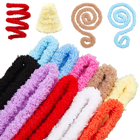 10Pcs 10 Colors DIY Plush Sticks DIY-CP0011-73-1