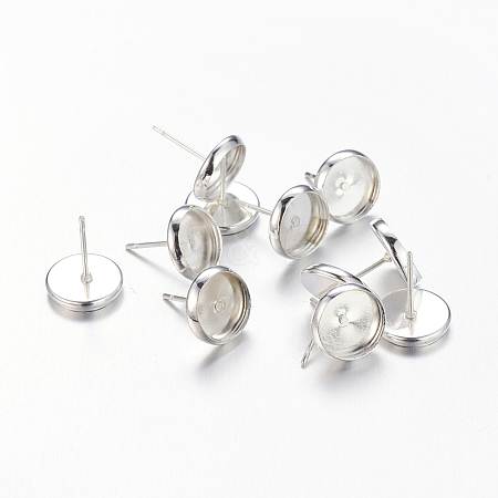 Brass Stud Earring Settings IFIN-Q006-S-NF-1