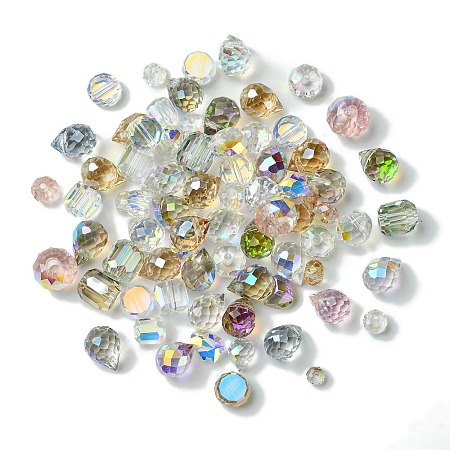 114Pcs Transparent Electroplate Glass Beads GLAA-K064-09A-1