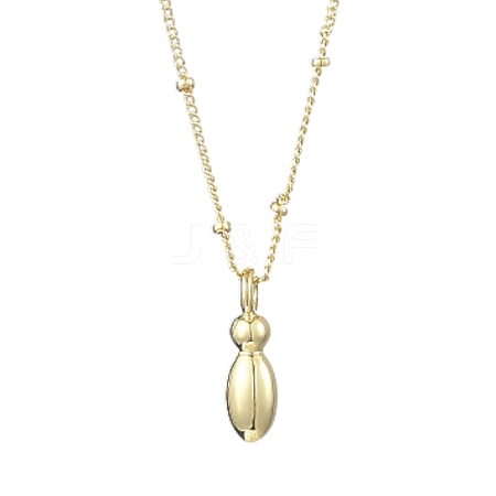 1Pc Initial Letter Brass Pendant Necklaces NJEW-YW0001-24I-1