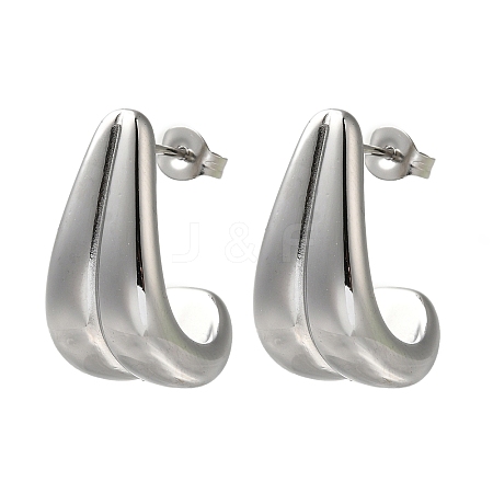 304 Stainless Steel Teardrop Stud Earrings for Wome EJEW-S237-04-1