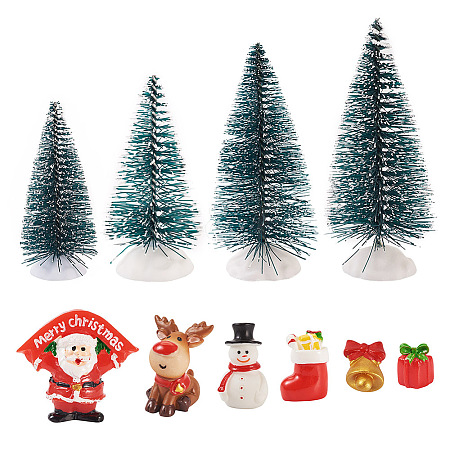 10Pcs 10 Style Christmas Resin Display Decorations DJEW-TA0001-03-1