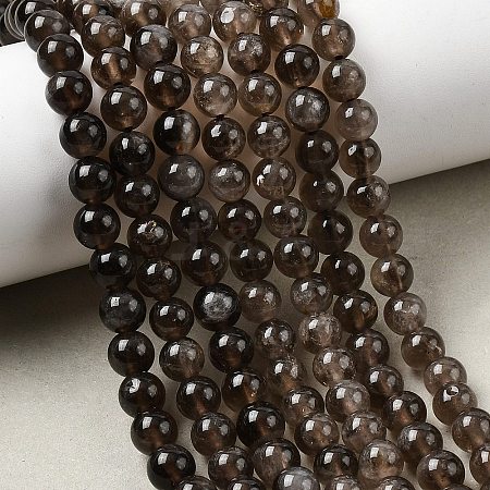 Natural Smoky Quartz Beads Strands X-G-B167-A09-6mm-1