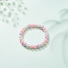 Glass Pearl Round Beaded Stretch Bracelet for Women BJEW-JB08606-2