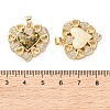 Brass Micro Pave Clear Cubic Zirconia Pendants KK-S048-12G-3