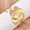 304 Stainless Steel Cuff Open Bangles for Women BJEW-F542-02G-2
