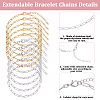 20Pcs 2 Colors 304 Stainless Steel Paperclip Chains Bracelets BJEW-BM0001-01-6