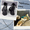 8Pcs 4 Styles Cross Zinc Alloy Shoe Curb Chains & Shoe Charms AJEW-CP0006-43-4