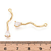 Brass Micro Pave Clear Cubic Zirconia Pendants KK-T078-01G-01-3