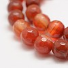 Faceted Natural Striped Agate/Banded Agate Beads Strands X-G-F447-4mm-H03-3