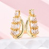 Brass Micro Pave Clear Cubic Zirconia Cuff Rings for Women RJEW-A062-02G-4