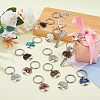 SUPERFINDINGS 2 Sets Natural & Synthetic Mixed Stone Keychain KEYC-FH0001-15-5