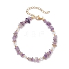 Natural Amethyst Chip Beaded Bracelets for Women BJEW-JB11742-03-2