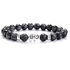 Ethnic Style Antique Silver Tone Alloy Elephant & Round Natural Labradorite Beaded Stretch Bracelets for Women Men QP2163-5-1