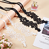 CRASPIRE 4 Pairs 2 Colors Nylon Embroidery Lace Anklet with Toe Ring AJEW-CP0007-42-4