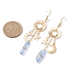 Dyed Natural Quartz Crystal Pendants Earrings EJEW-TA00424-3