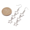 Star Hollow Alloy Dangle Earrings for Women EJEW-JE05628-3