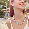 18Pcs 9 Colors Fuuny Painted Glass Beads Enamel Beads LAMP-TA0001-93-8